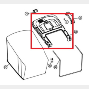 Крышка травосборника верхняя для газонокосилки WORTEX LM3816 (8.41.0798)
