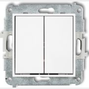 Выключатель двухклавишный скрытый KARLIK Mini белый (MWP-2)