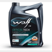 Моторное масло 5W30 синтетическое WOLF OfficialTech C2/C3 5 л (65629/5)