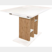 Стол кухонный ЭЛИГАРД Best раздвижной белый структурный/дуб натуральный 118-157х80х76 см (87700)