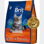 Сухой корм для кошек BRIT Premium Indoor курица 2 кг (5049769)