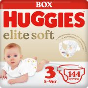 Подгузники HUGGIES Elite Soft 3 Midi 5-9 кг 144 штуки (5029053549705)