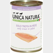 Влажный корм для собак UNICA Natura Mono паштет из форели консервы 400 г (8001541006652)