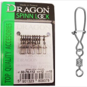 Карабин с вертлюгом DRAGON Spin Lock №2 10 штук (50-76-102)