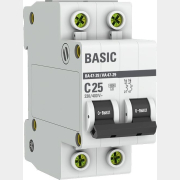 Автоматический выключатель EKF Basic ВА 47-29 2P 25А C 4,5кА (mcb4729-2-25C)
