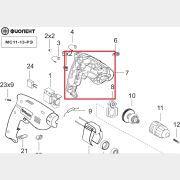 Корпус основной пластмассовый для дрели ФИОЛЕНТ МС-11/МСУ-11 (ИДФР753735011ТИ)