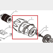 Редуктор в сборе для дрели-шуруповерта WORTEX DR1023-1 (PSD028A10TDA1-03)