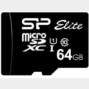 Карта памяти SILICON POWER Elite MicroSDXC 64Gb с адаптером SD (SP064GBSTXBU1V10SP)