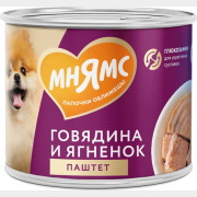 Влажный корм для собак МНЯМС Здоровые суставы говядина и ягненок паштет консервы 200 г (705052)