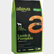 Сухой корм для собак ALLEVA Natural Adult Medium & Maxi ягненок с тыквой 2 кг (P00212)