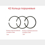 Кольца поршневые 42мм в коробке для компрессора ECO AE-251-3 (AE-SP2001)