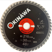 Диск пильный 216х30 мм 48 зубьев OKINAWA по дереву (216-48-30)