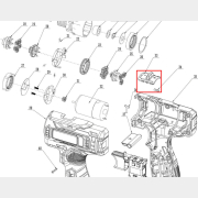 Кнопка переключения скоростей в сборе для дрели-шуруповерта WORTEX BD1220Li (YN-2012-33+34)