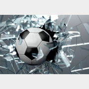 Фотообои флизелиновые ФАБРИКА ФРЕСОК Футбольный мяч разбивает стекло 150x100 см (711150)