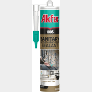 Герметик силиконовый AKFIX 100S санитарный прозрачный 280 мл (SA031)