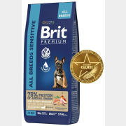 Сухой корм для собак BRIT Premium Sensitive лосось и индейка 15 кг (5063222)