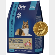 Сухой корм для собак BRIT Premium Sensitive ягненок и индейка 1 кг (5050024)