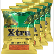 Прикормка рыболовная X-TRA Карп клубника 0,75 кг 4 штуки