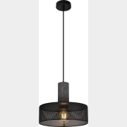 Подвесной светильник цилиндрический под лампу E27 с металлической сеткой , иск.камень, серый, IP20 (21404)