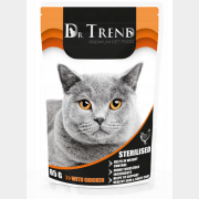 Влажный корм для стерилизованных кошек DR.TREND Sterilised курица пауч 85 г (482021536пауч 75)