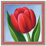 Алмазная вышивка АЛМАЗНАЯ ЖИВОПИСЬ Красный тюльпан 15х15 см (АЖ-1634)