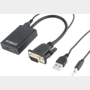 Адаптер GEMBIRD Cablexpert VGA+3.5 mini-jack to HDMI (A-VGA-HDMI-01)